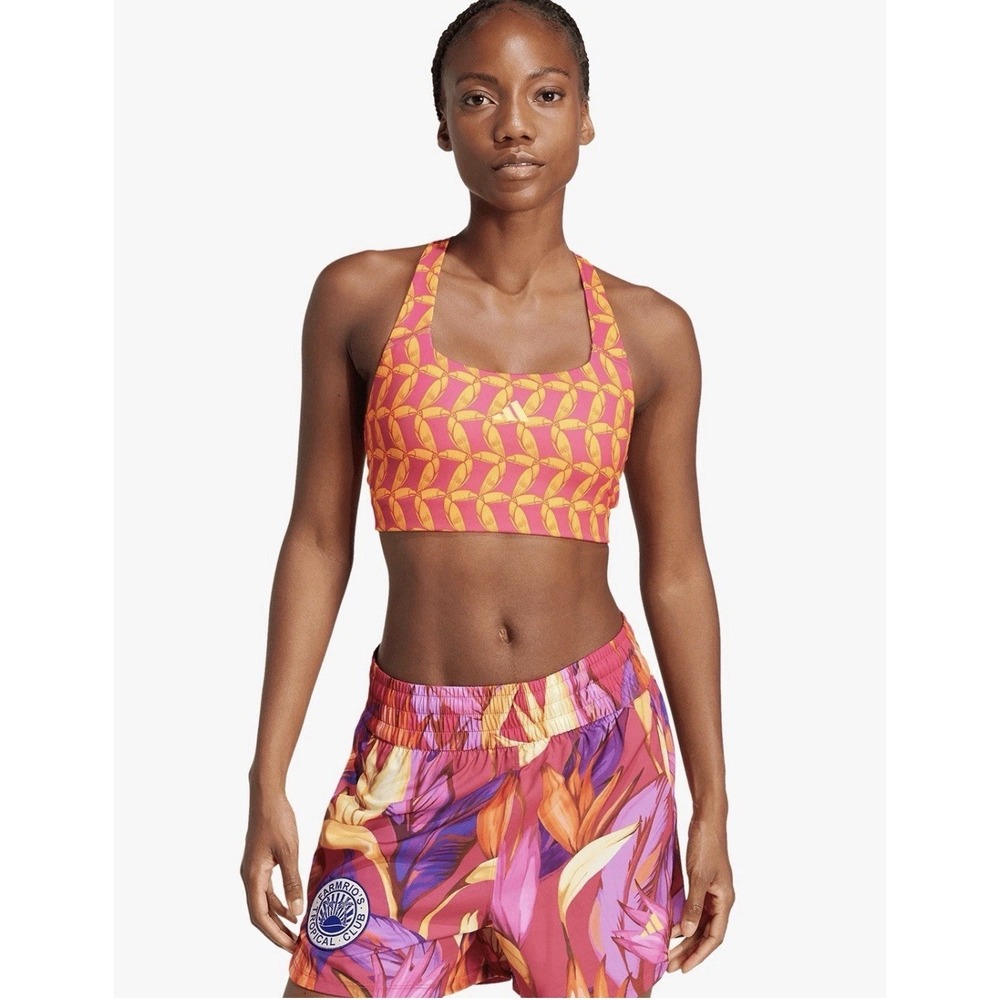 Farm Rio x Adidas Medium Support Sports Bra (US) Size S Climacool